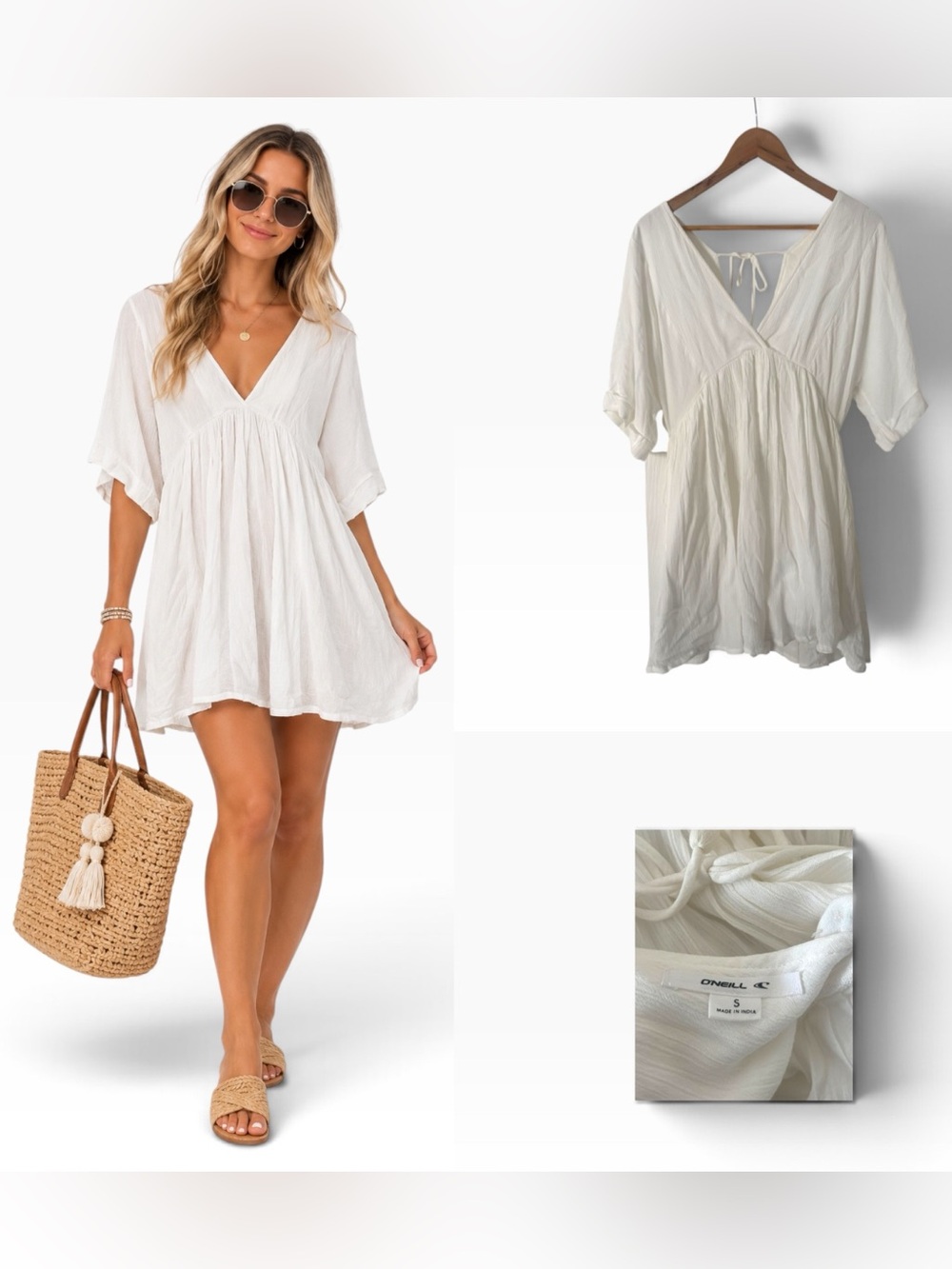 O’Neill Rosemary Essential Dolman Sleeve Mini Dress - Size Small